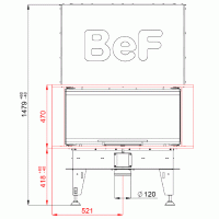 Wkład kominkowy powietrzny
BeF Royal V 8 C